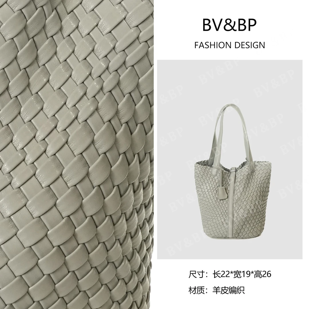 BV&BP· 原创设计 真皮高定手提单肩包 BV77022-珍珠灰