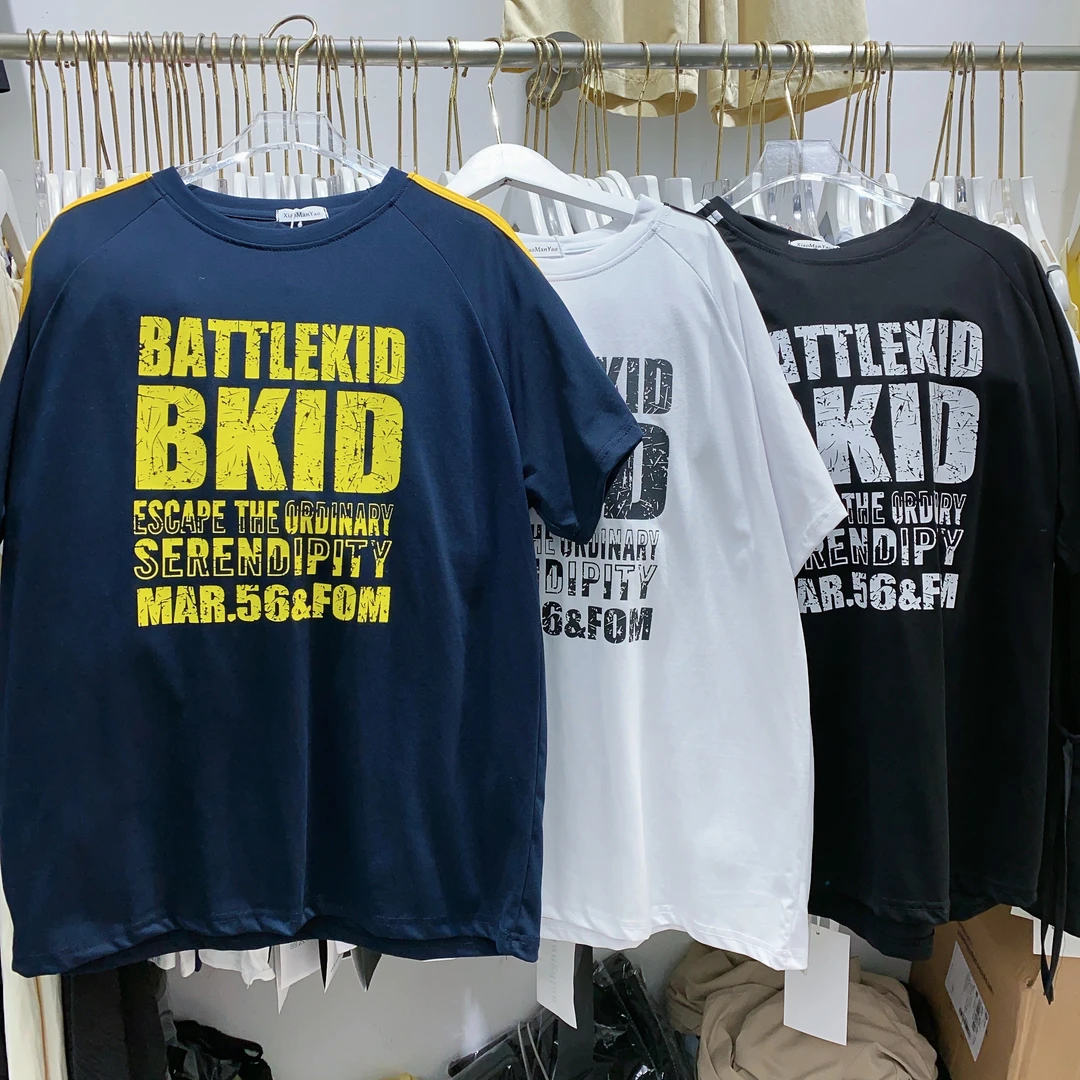 76106 美式潮牌短袖t恤女夏季新款复古宽松街头小众设计感上衣潮