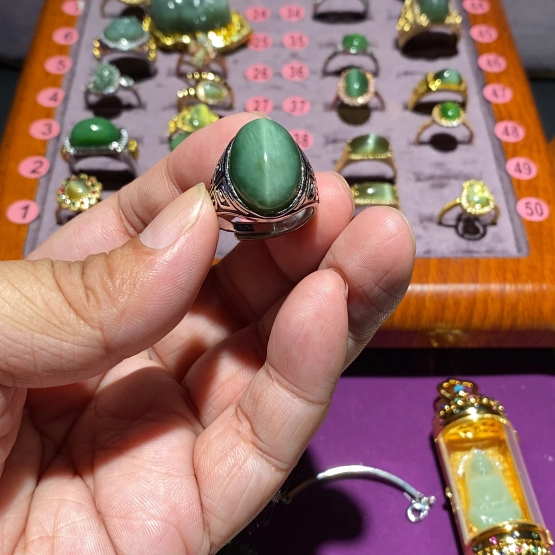 和田玉（碧玉）未镶嵌戒指