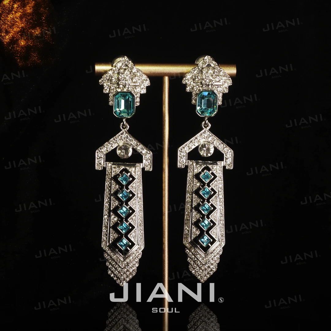 合金耳饰 JIANI【装饰艺术“了不起的盖茨比”坚固线条现代奢华】耳饰