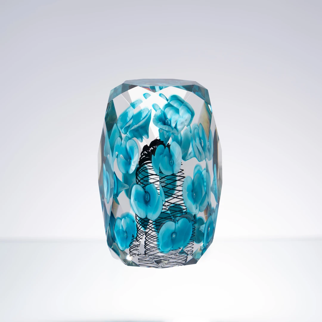 ArtBaby国际1号馆【AJ05450蓝色春】繁花梦纯手工水晶琉璃摆件