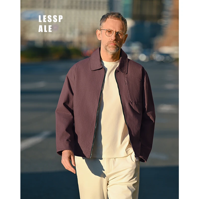 KARESINO 高端商务 春秋多口袋男士休闲外套抗皱纯棉翻领通勤夹克