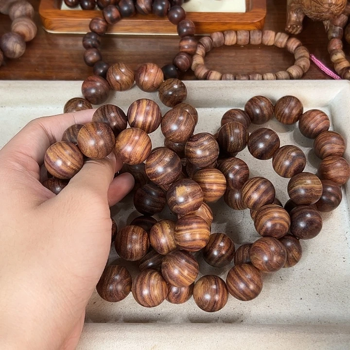 黄花梨/降香黄檀手串/手链20mm黑线无胶无腊