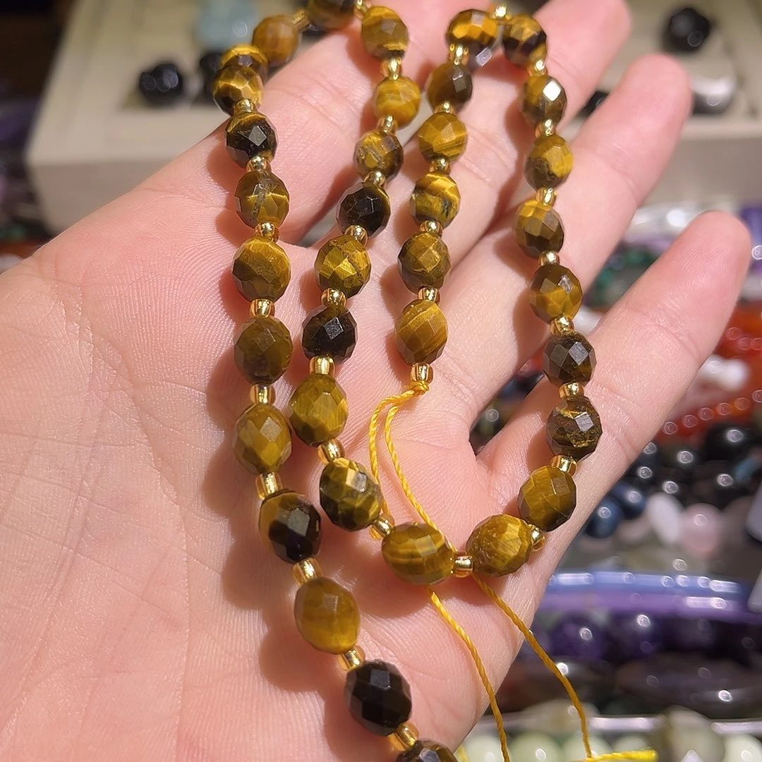 玛瑙/玉髓未镶嵌珠宝半成品虎眼石卡7*8mm