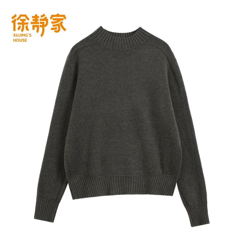 韩范简约基础款半高领套头毛衣宽松休闲百搭软糯针织上衣6170003