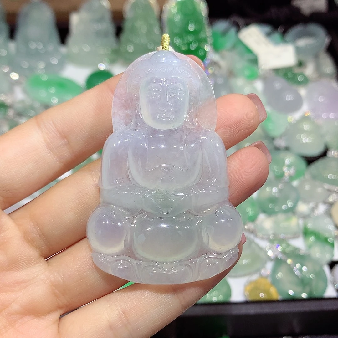 翡翠未镶嵌颈饰观音