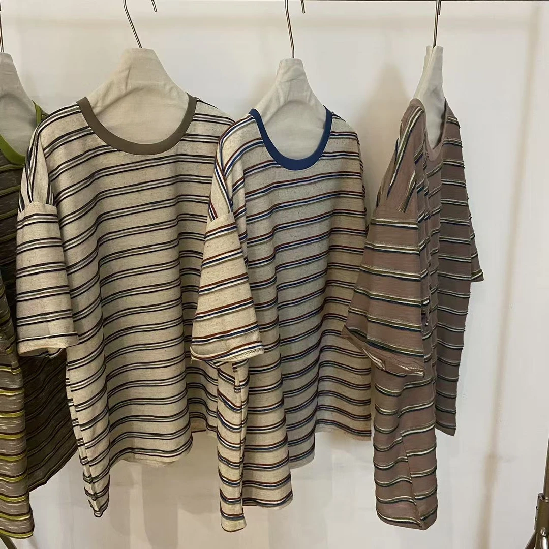 排单DHX#T17 日系拼色条纹打底衫 2025-03-28