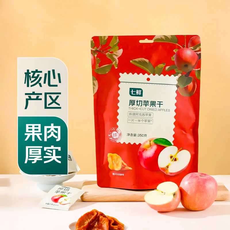 七鲜 厚切苹果干350g