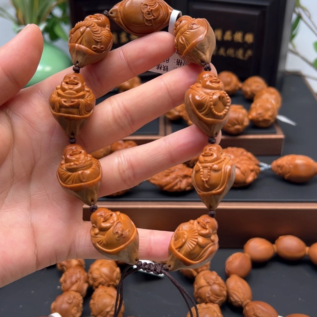 橄榄核手串铁核包衣弥勒