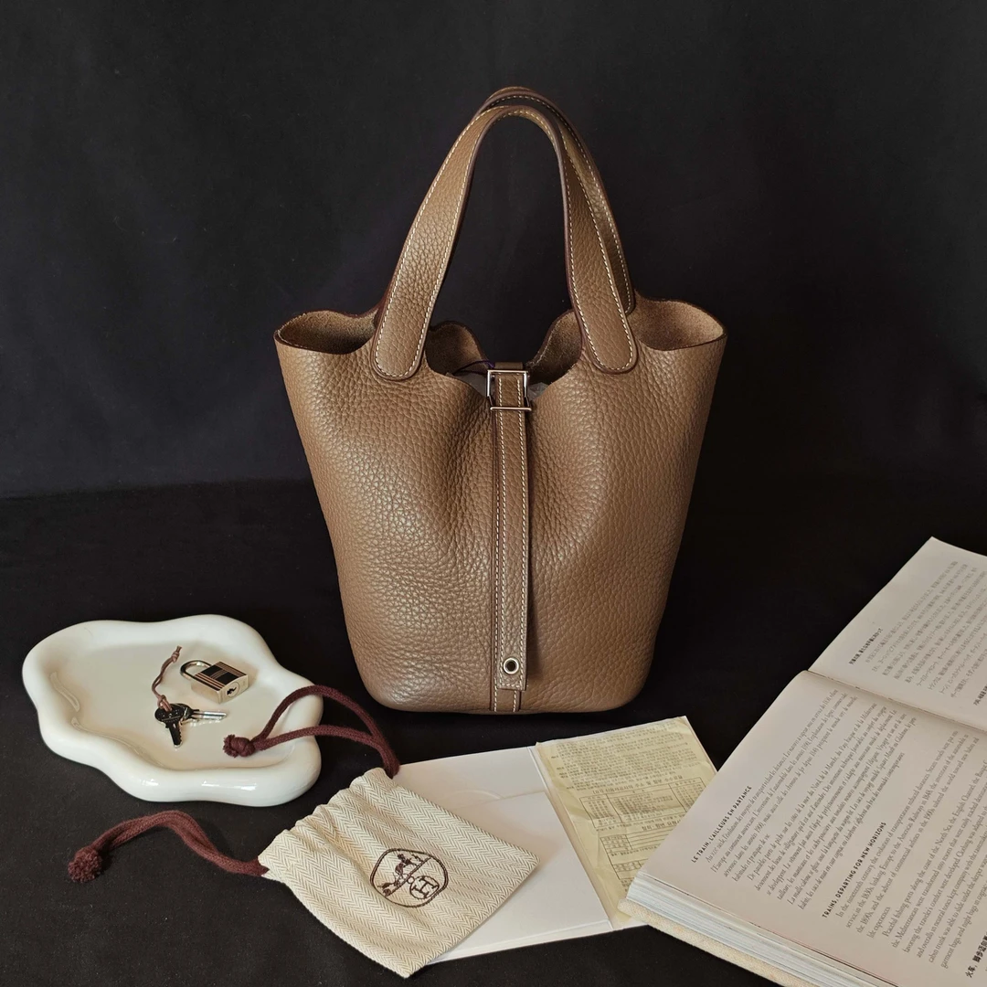 99新 Hermes/爱马仕 菜篮子18大象灰BJM11-0478