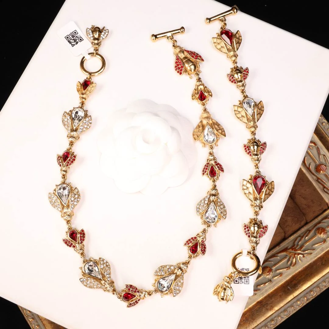 95新 DIOR/迪奥 柚礼/迪奥蜜蜂项链手链套装cg507178