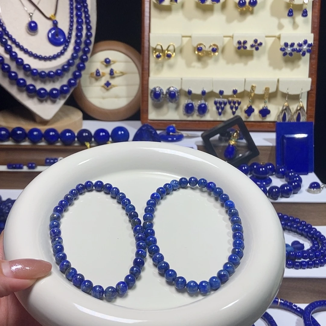 青金石未镶嵌单圈手串6mm+多样性发其一