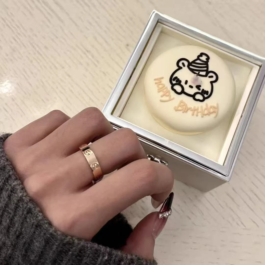创意小熊蜡烛翻转戒指盒男送女友生日蛋糕求婚情绪盒子diy材料包