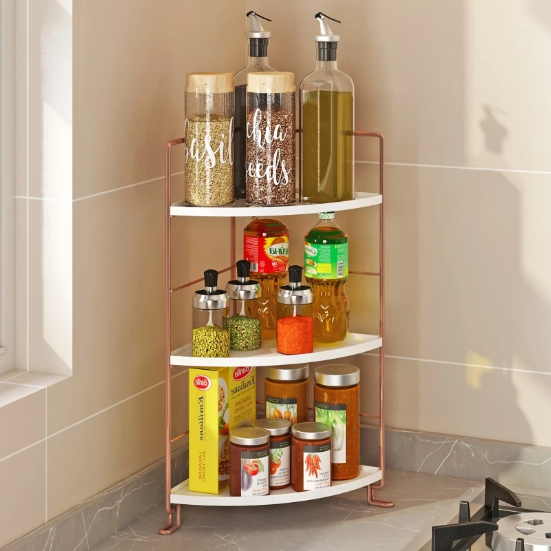 厨房调料置物架转角三角墙角拐角台面多层油盐酱醋调味品收纳架子