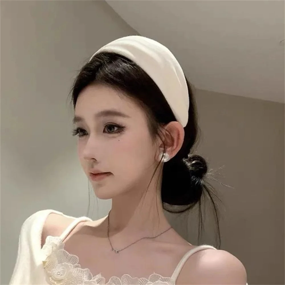 zoozmomo简约ins纯色宽边发带高颅顶白色发箍女运动健身头饰发饰