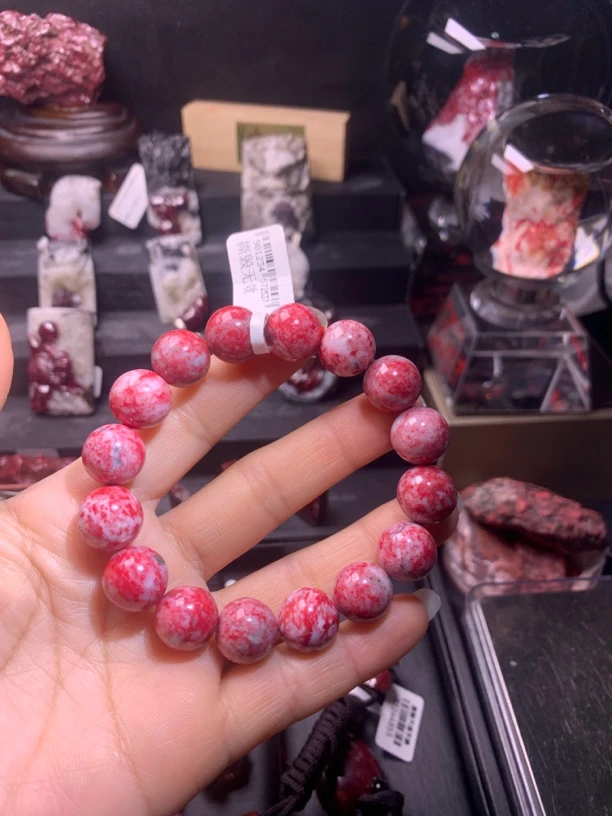 天然辰砂天然朱砂原石手串