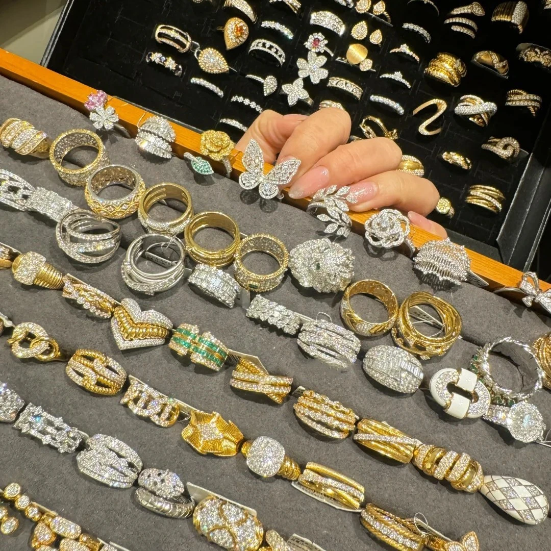 铜合金锆石戒指 真金电镀锆石宫廷风戒指首饰饰品时尚轻奢高级感