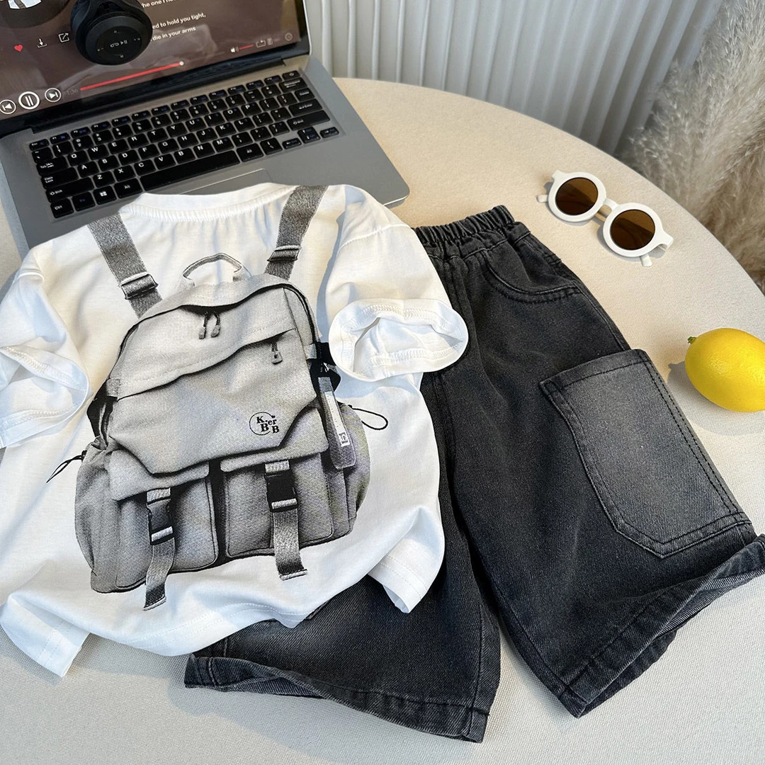 男童帅气短袖套装夏装童装新款夏季潮酷韩版儿童装宝宝炸街两件套