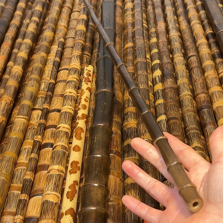 家***刘文玩紫竹手把件盘玩件