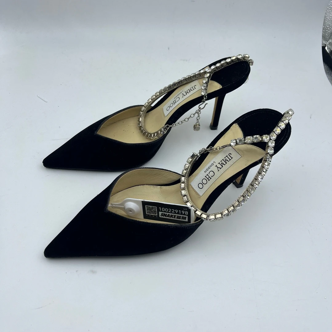 95新 JIMMY CHOO/吉米周 37.5码/jimmy choo钻链高跟/无盒/高跟鞋