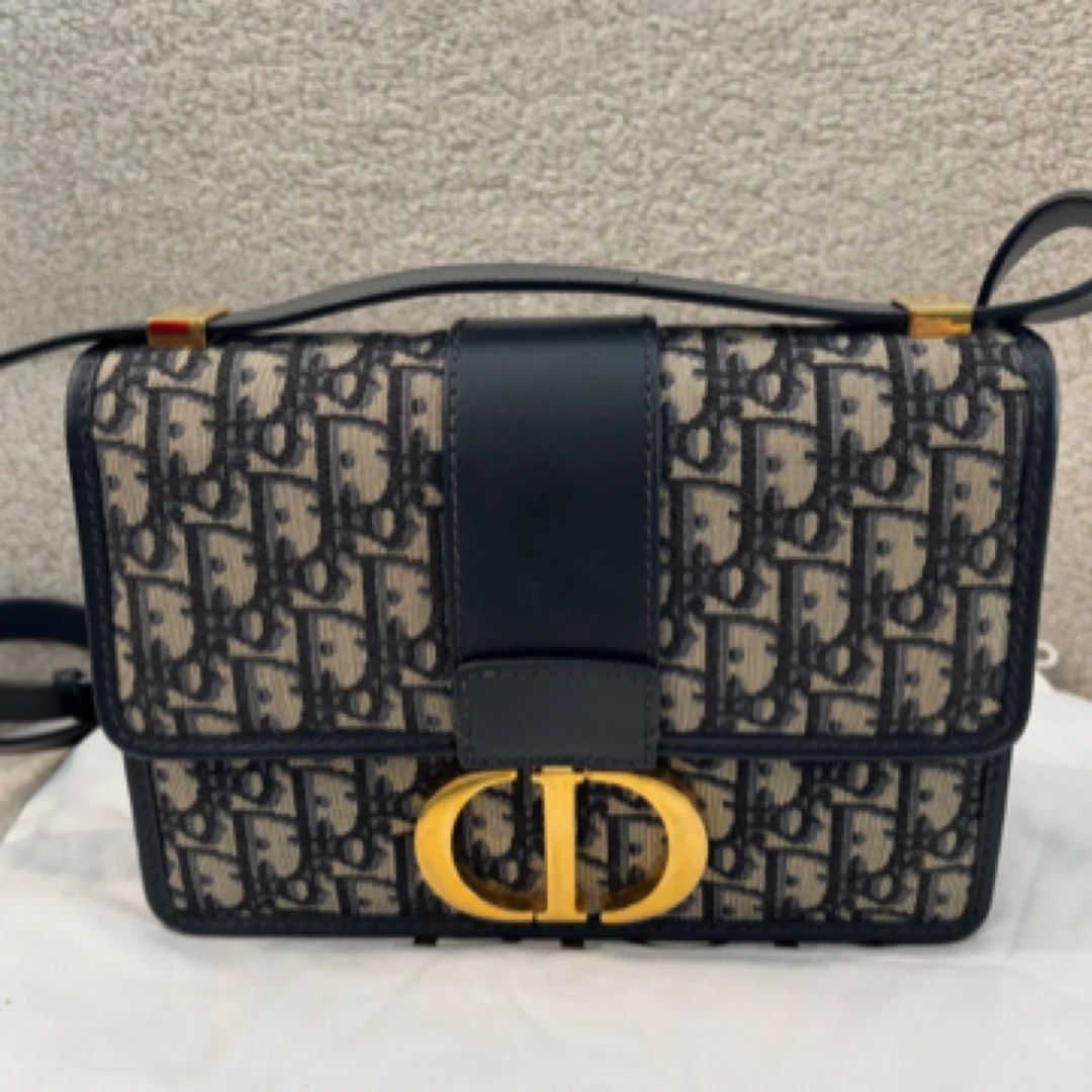 99新 DIOR/迪奥 蒙田30老花刺绣满印，可单肩、斜挎【N0591】
