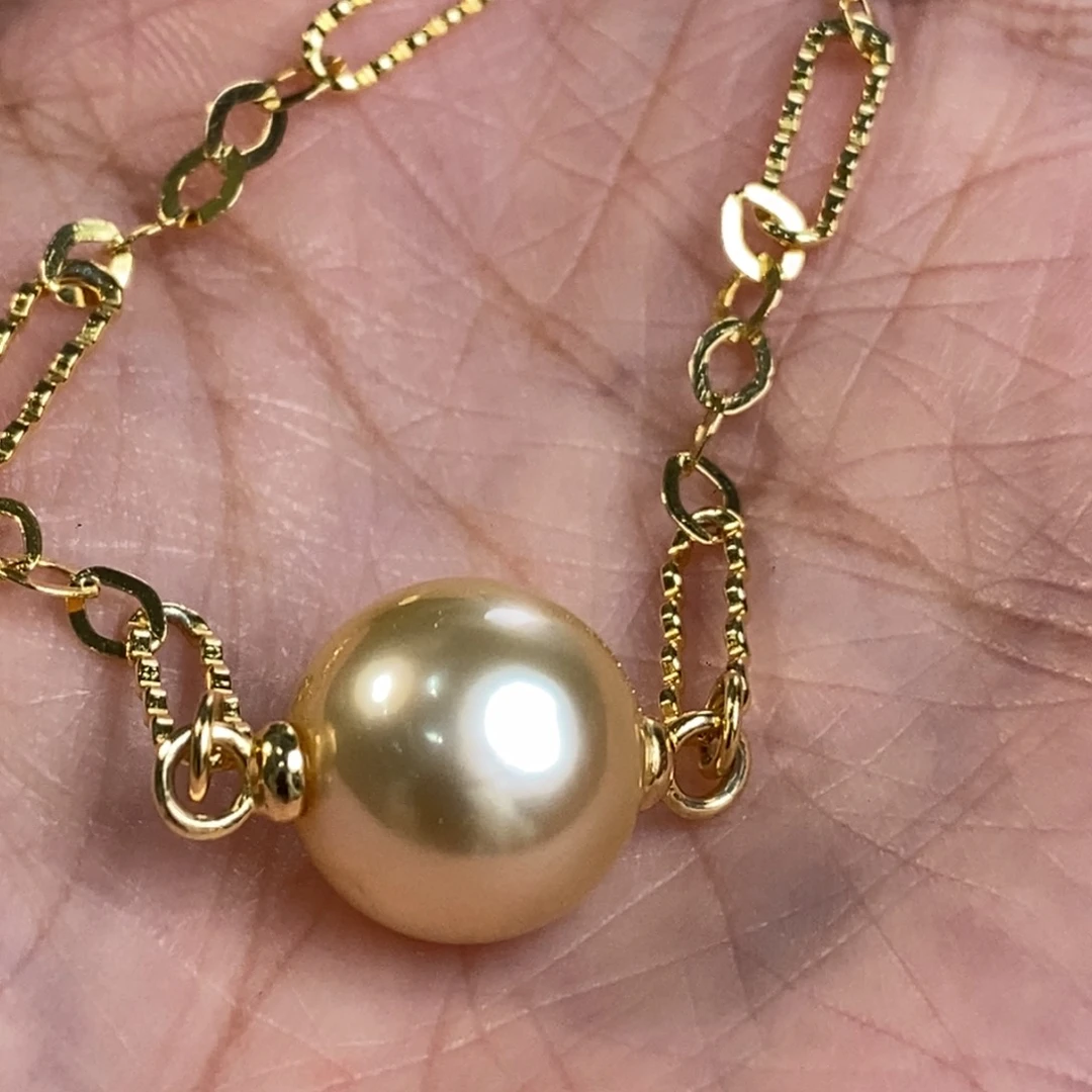 海水珍珠手链银S925镶嵌