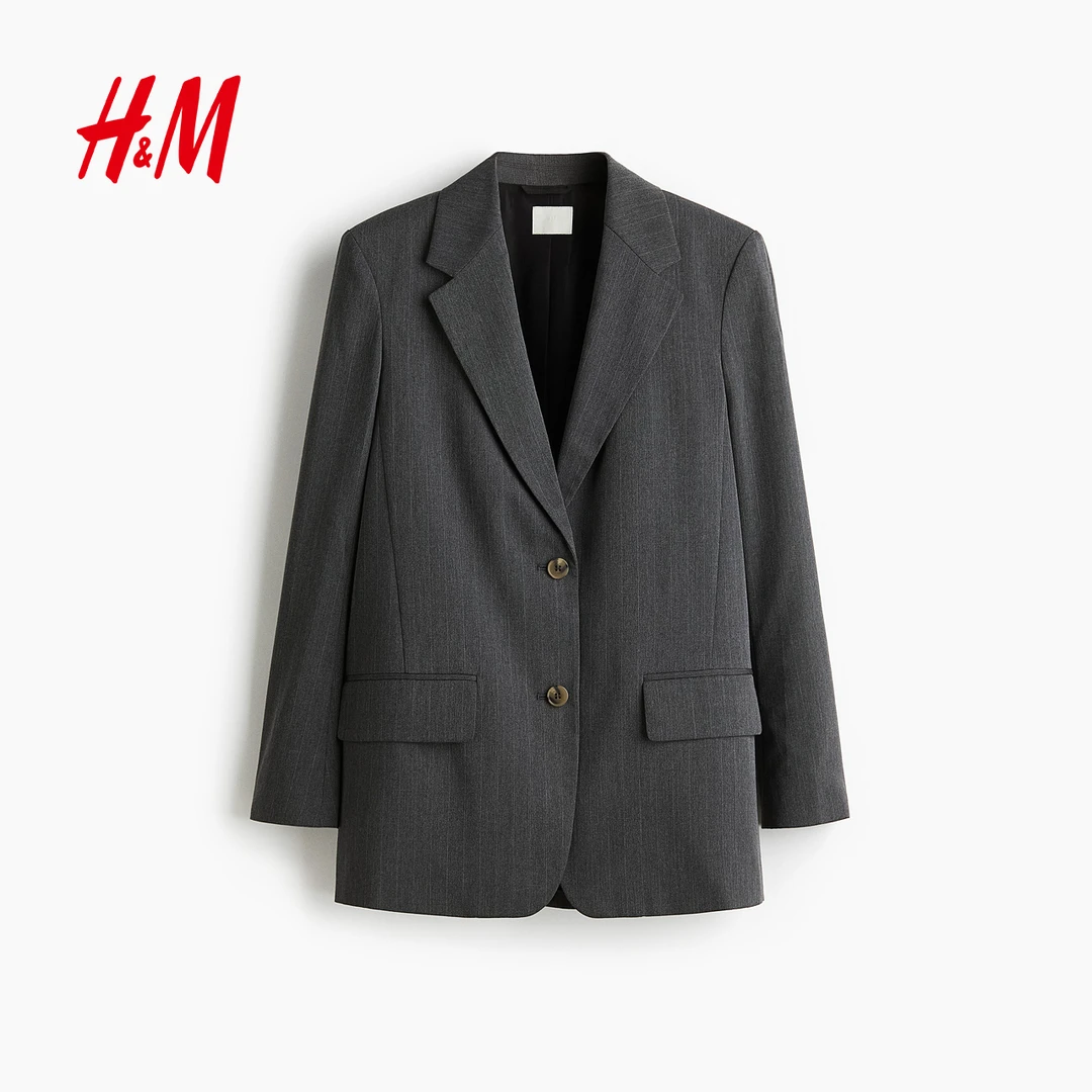 HM2025秋季新款女装流光风长款休闲西装1290880