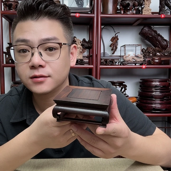 大红酸枝工艺品底座