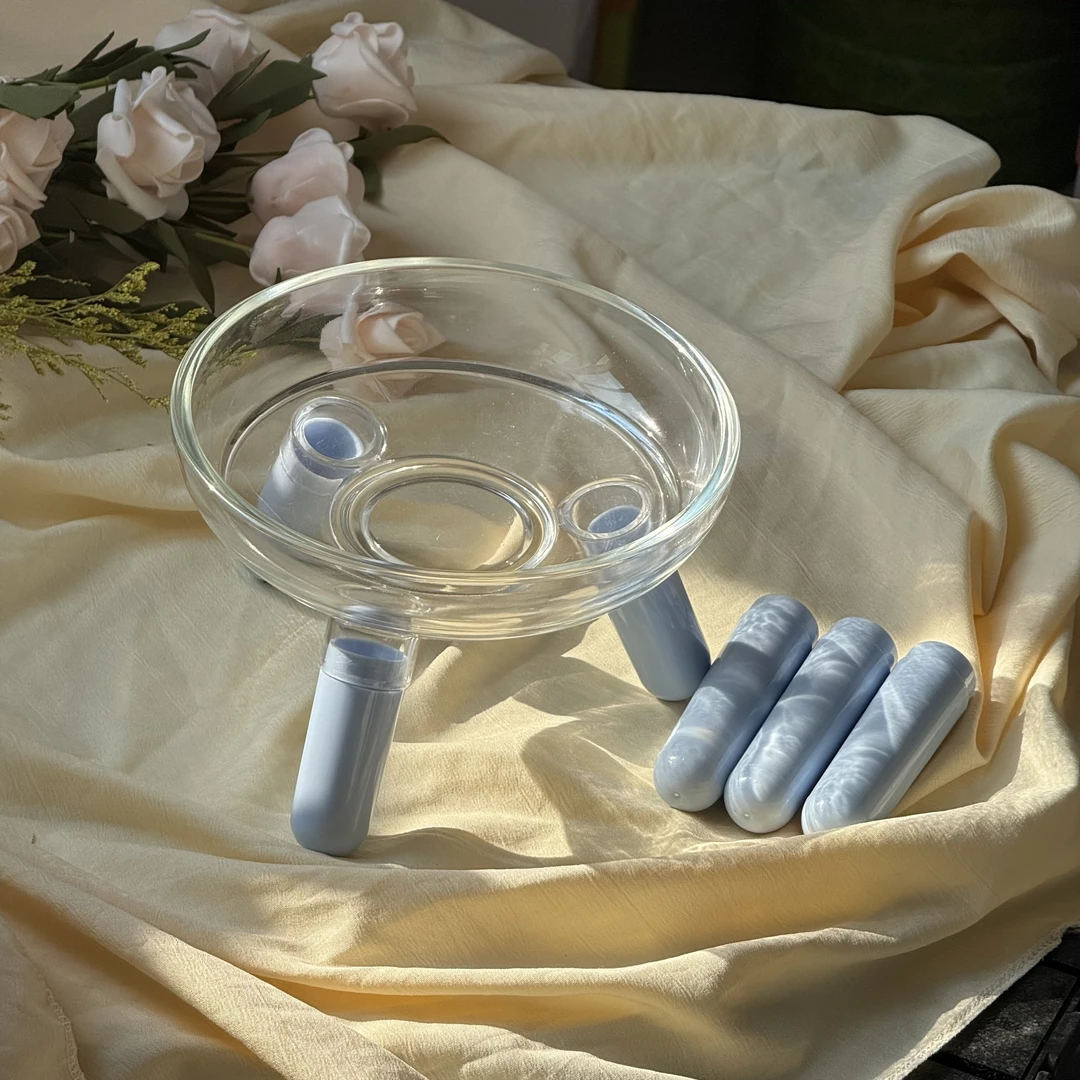 增高三角支架玻璃宠物碗套装 8cm/11cm替换高度 可拆分易清洗