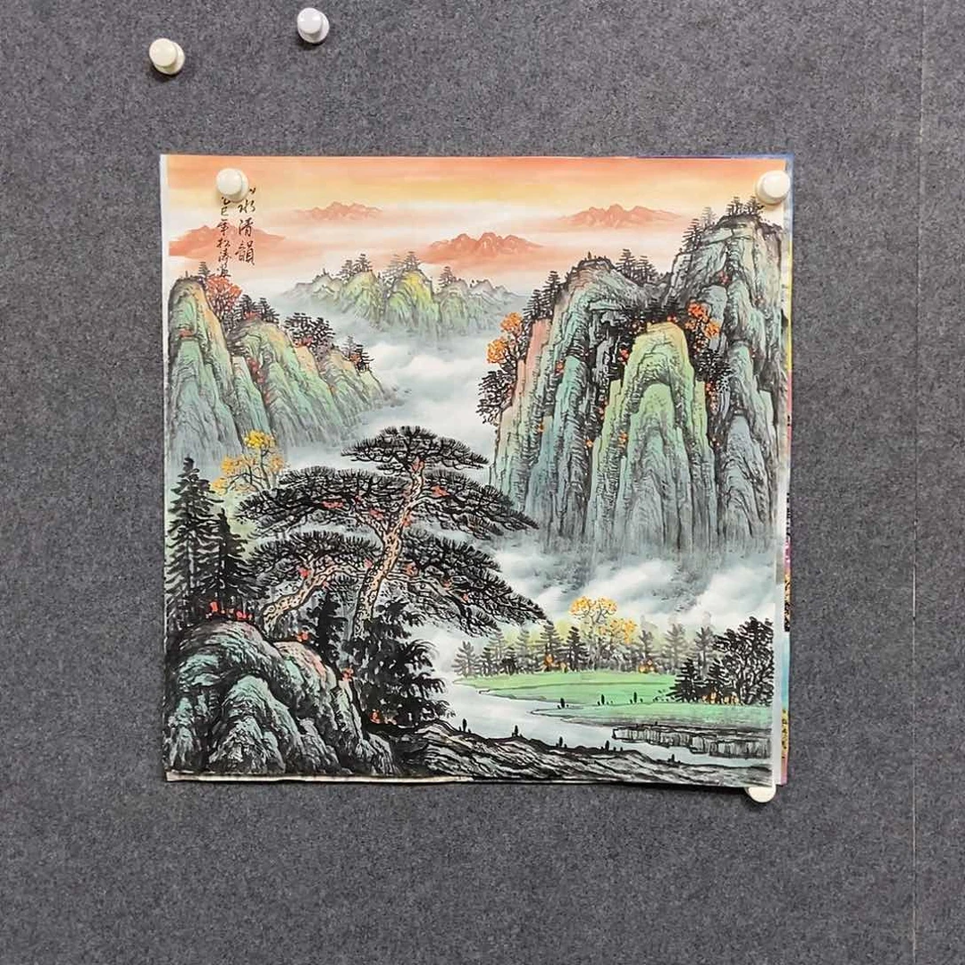 国画四尺斗方一副