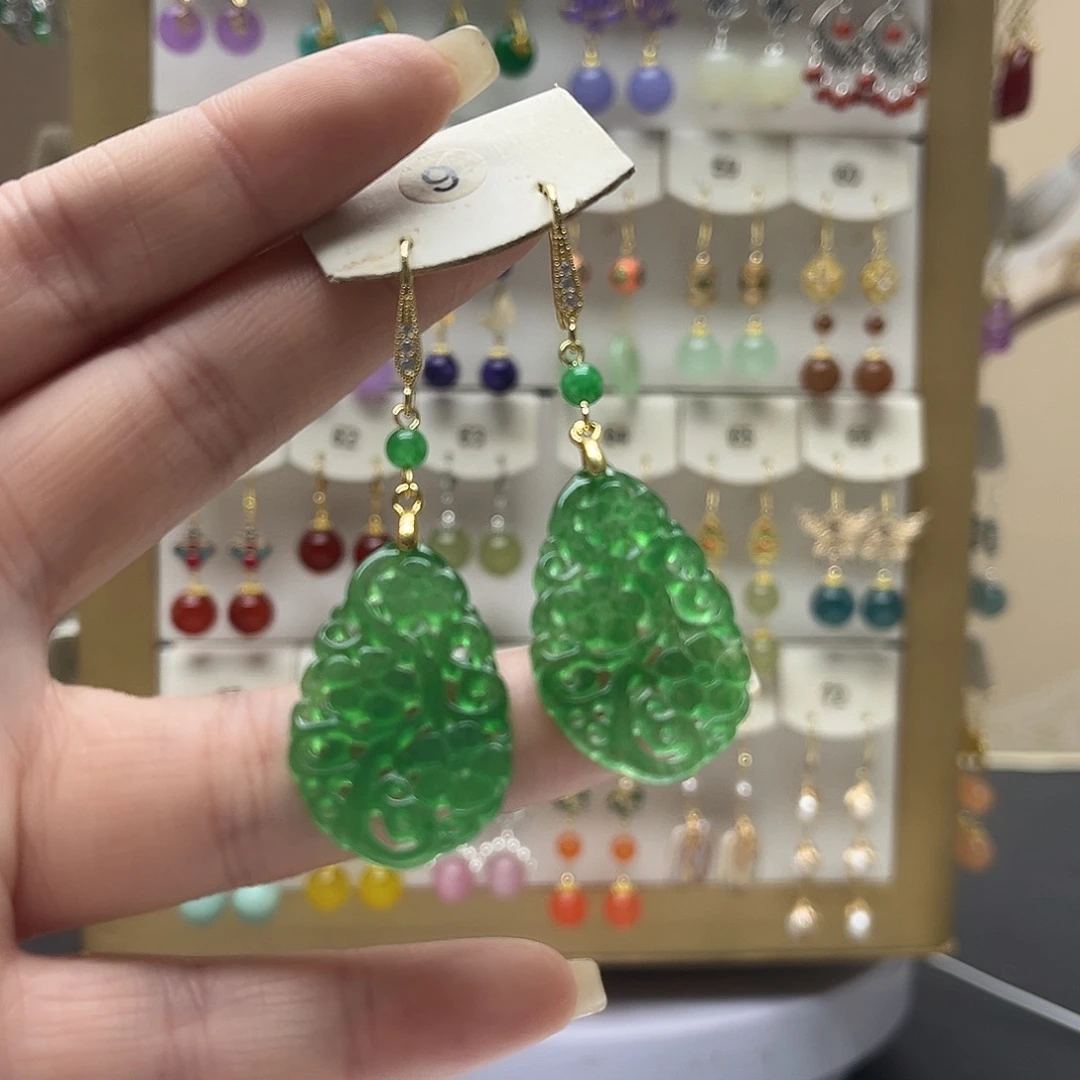 翡翠未镶嵌耳饰y1