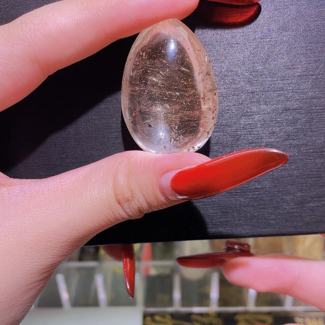 颈饰未镶嵌水晶天然幽灵发晶水滴