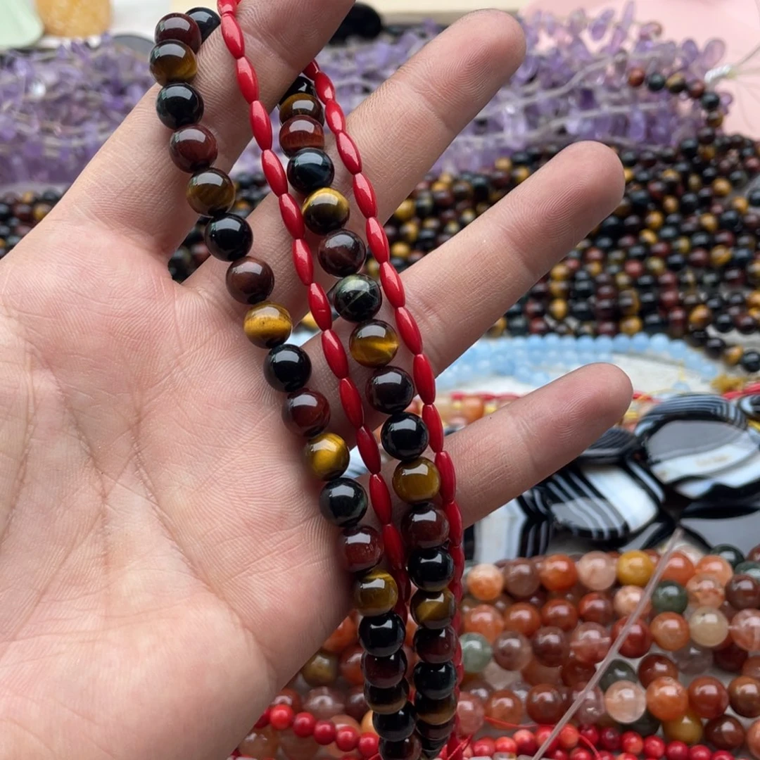 玛瑙/玉髓珠宝半成品未镶嵌你*呀打包两条散珠