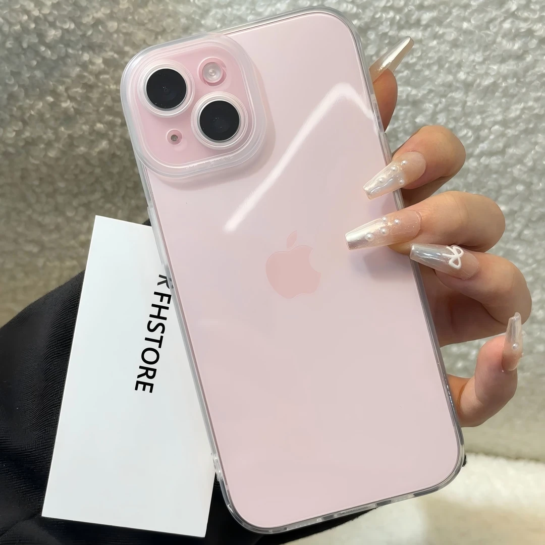 iPhone15透明手机壳高透适用苹果16promax裸机手感14/13全包12男