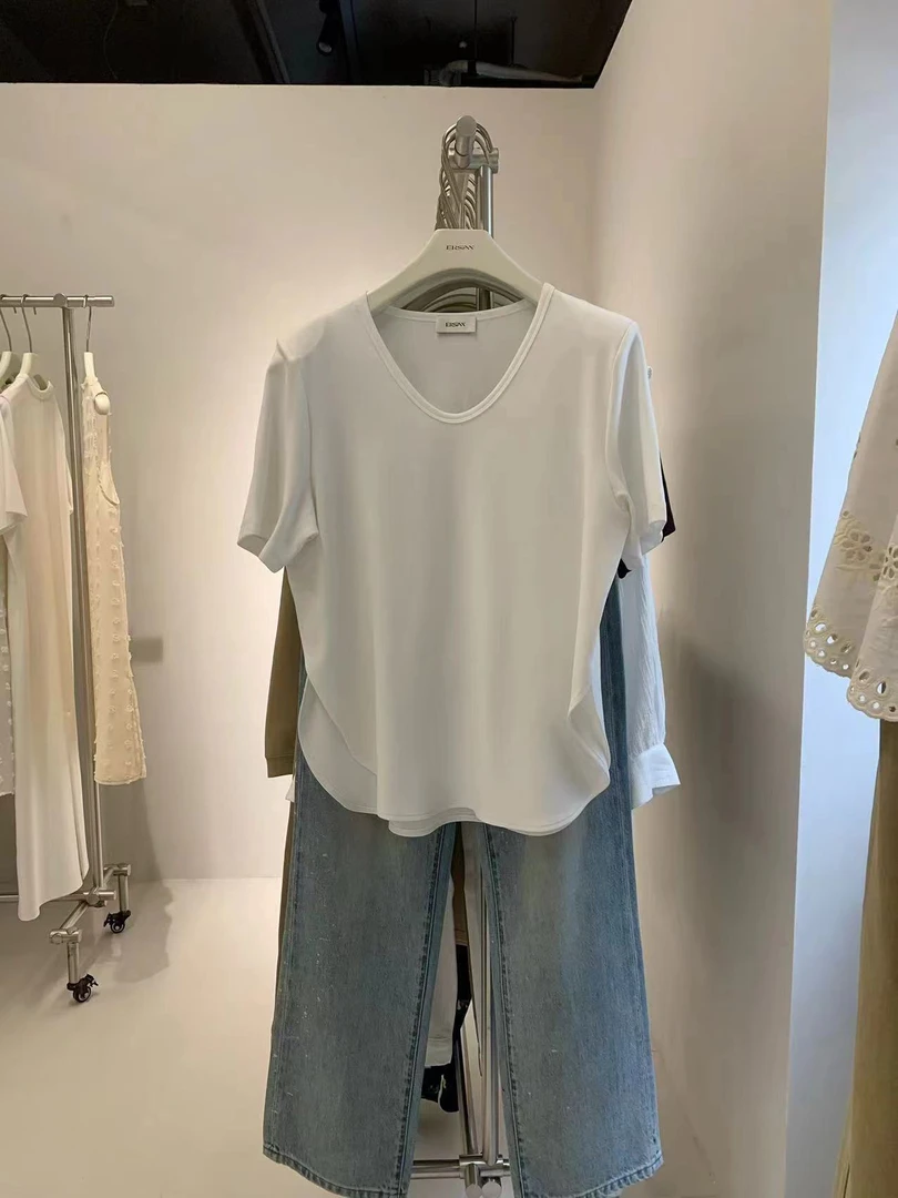 （春款）Ersan#净面U领短袖#8007