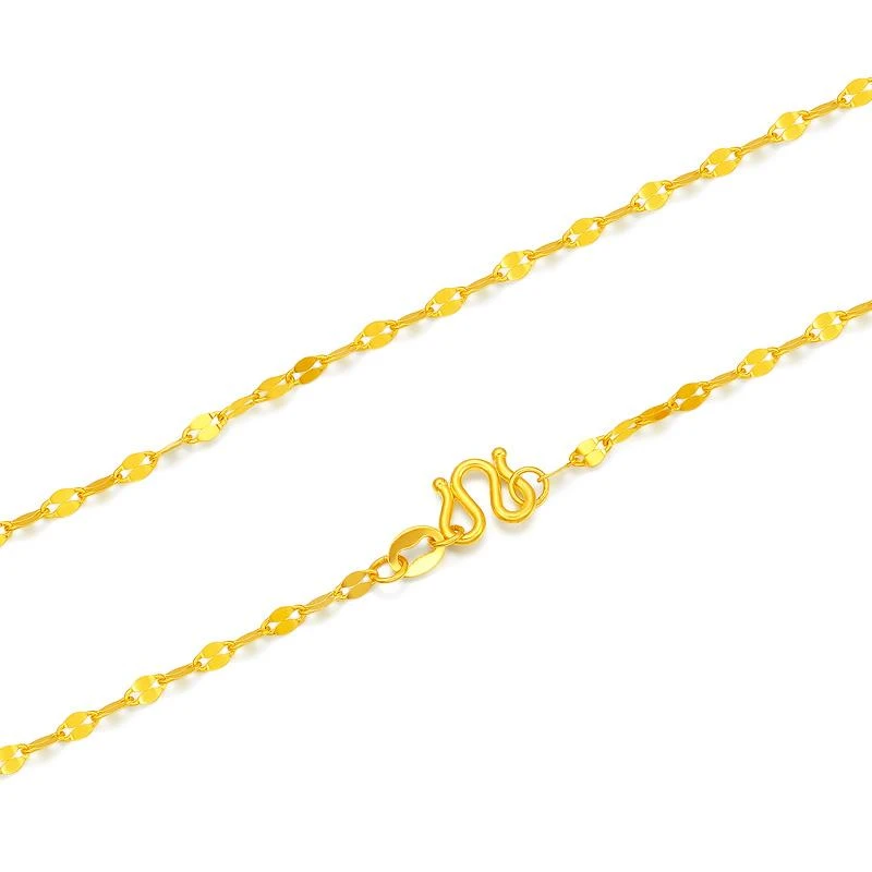 【MZ】嘴唇链（45长）足金999投资金攒金ZBHJX007克重多退少补