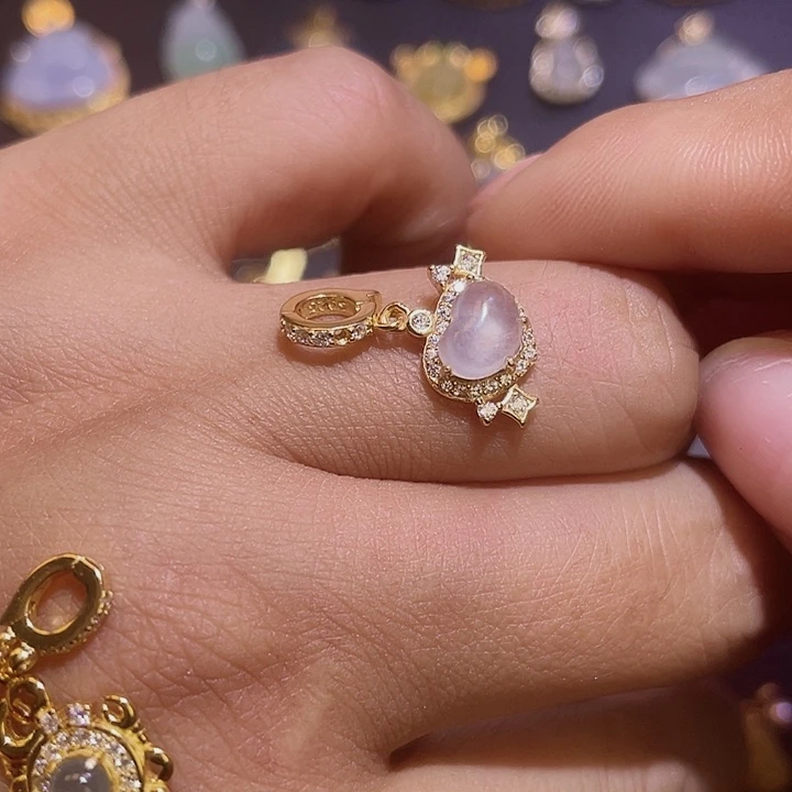 翡翠银S925镶嵌颈饰天然A货翡翠