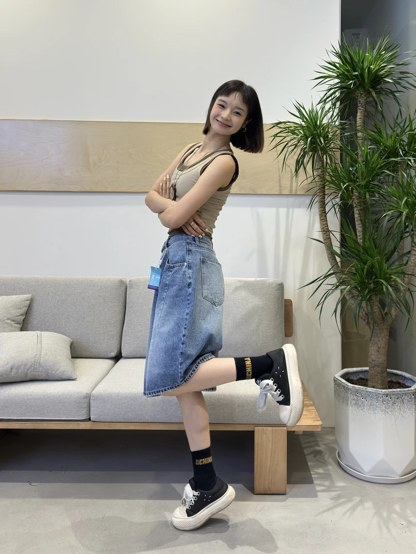 TO【气球裤】经典蓝水洗做旧五分牛仔薄款美式高街阔腿宽松弯刀裤