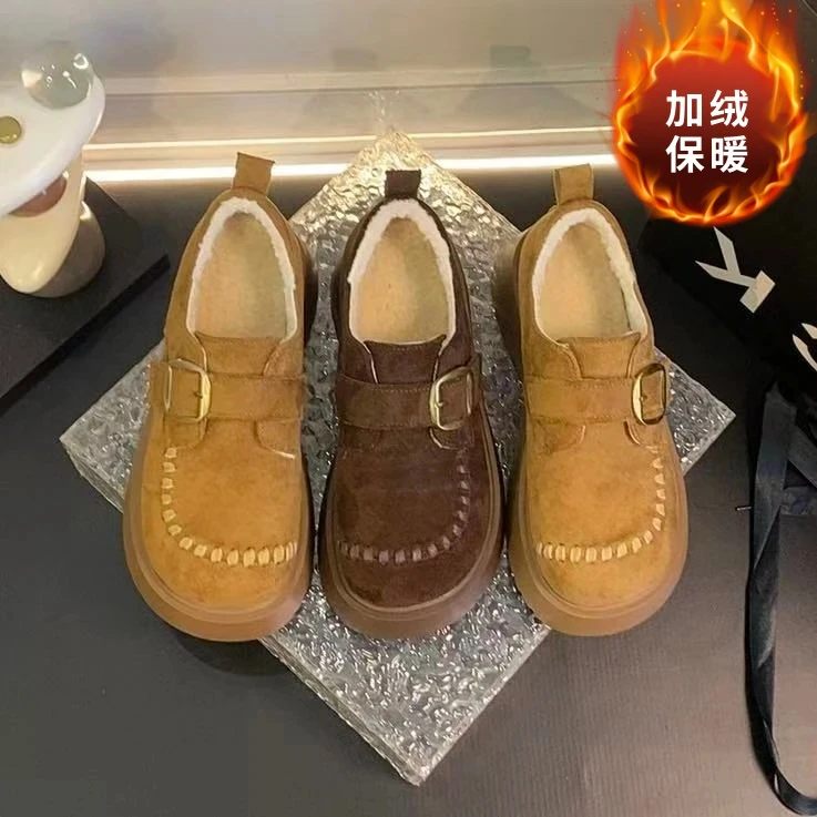 厚底勃肯鞋女2025新款秋冬季百搭一脚蹬韩版休闲复古单鞋D171