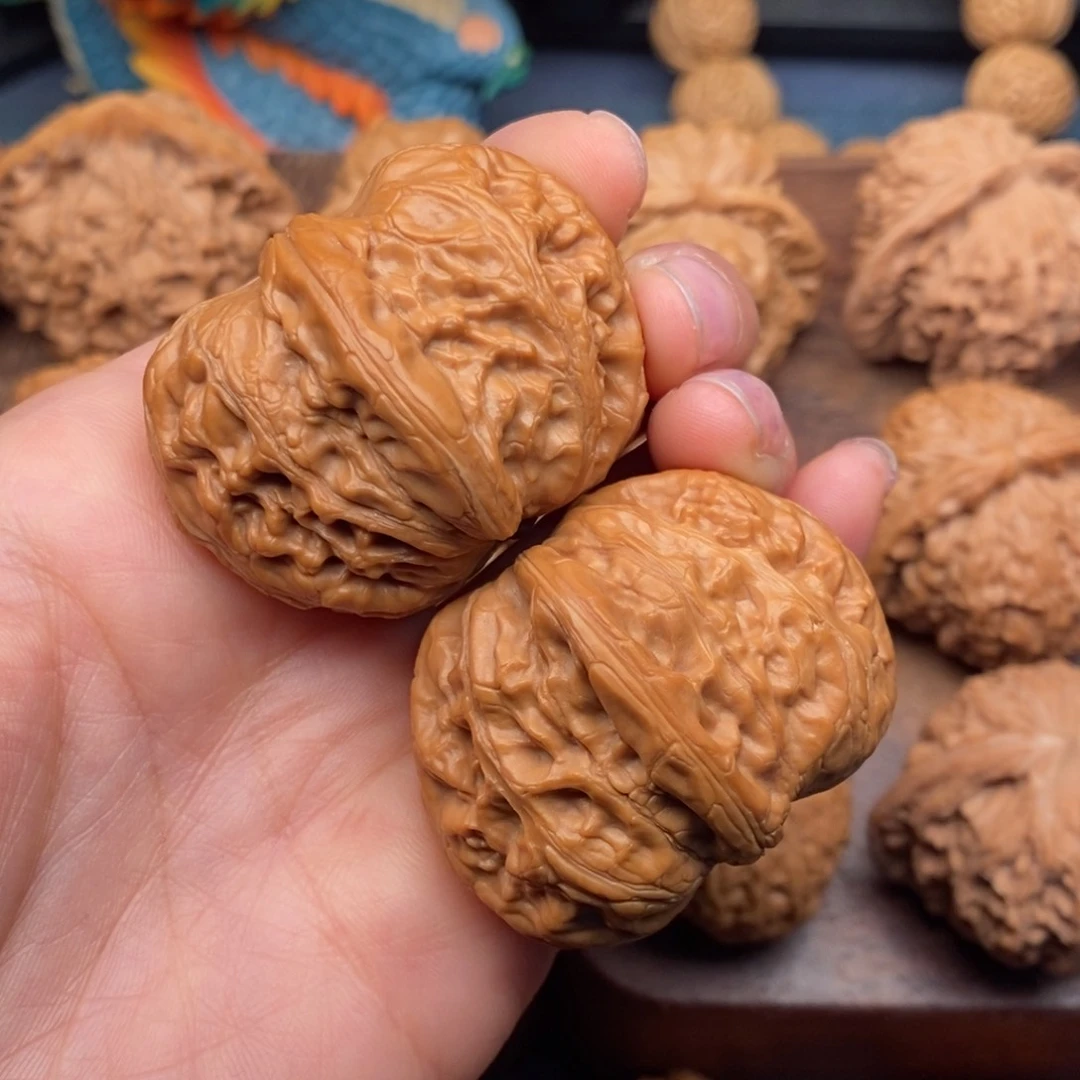 文玩核桃把件43老树原桩，平谷元宝，大克重沉手