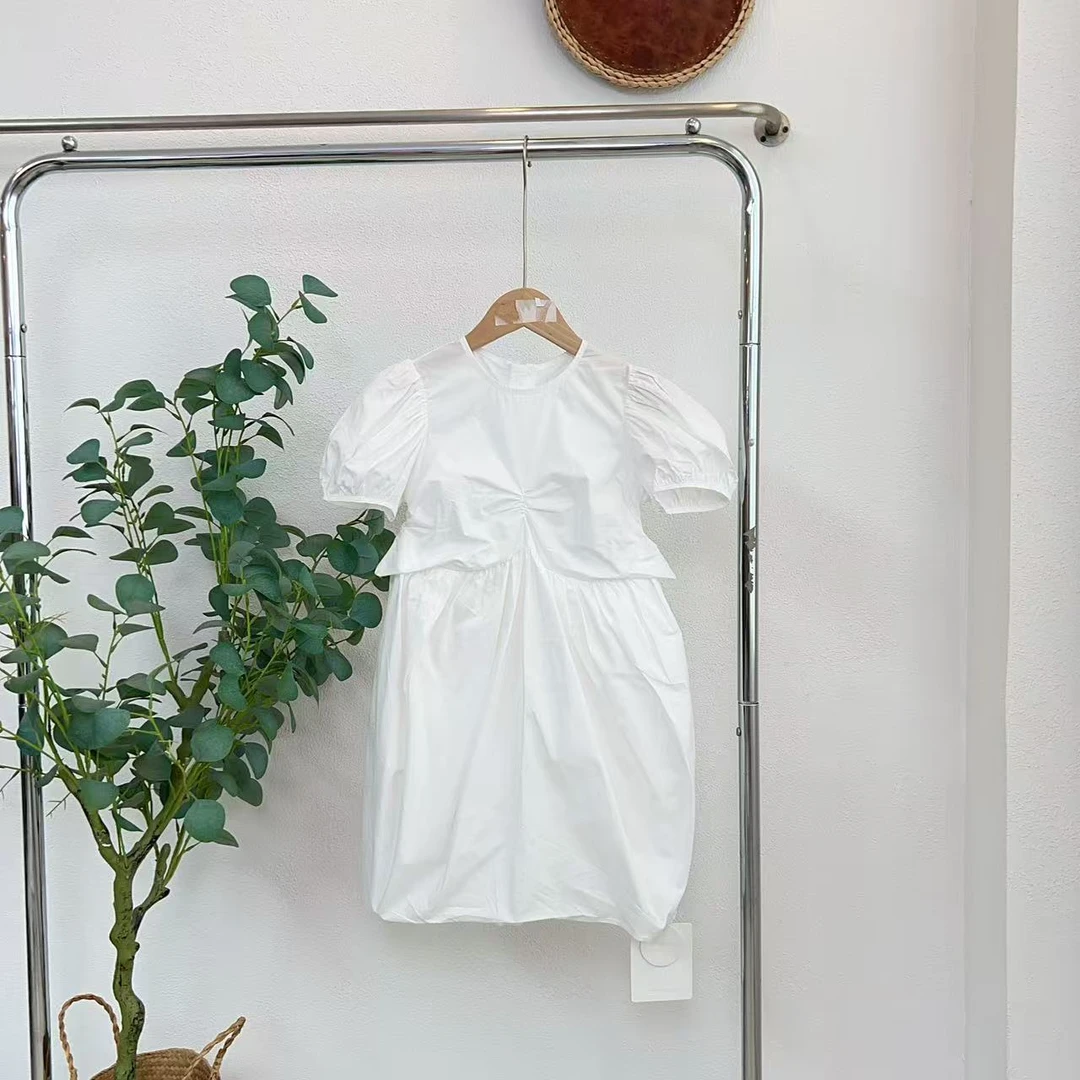 6179锁白色连衣裙