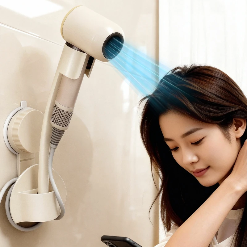 壁挂式吹风机置物架懒人风筒支架免打孔解放双手卫生间电吹风挂架