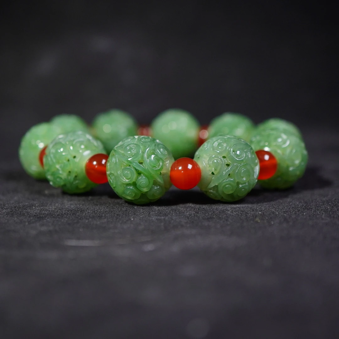 9YN14  清   和田玉手串