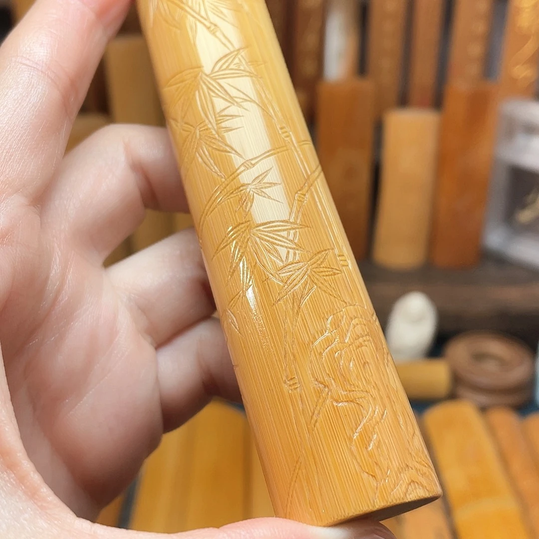 竹原创作品满工线雕竹子