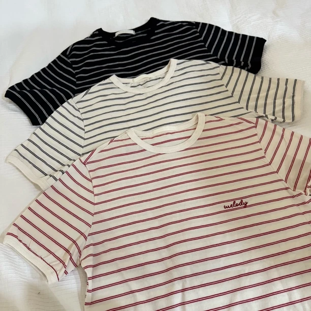 东大门正品春夏新款条纹T恤self