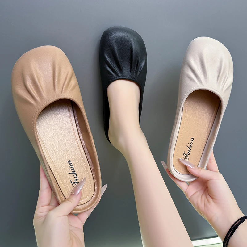 夏季新款半包头凉拖鞋软底防滑懒人一脚蹬拖鞋轻便舒适玛丽珍鞋子