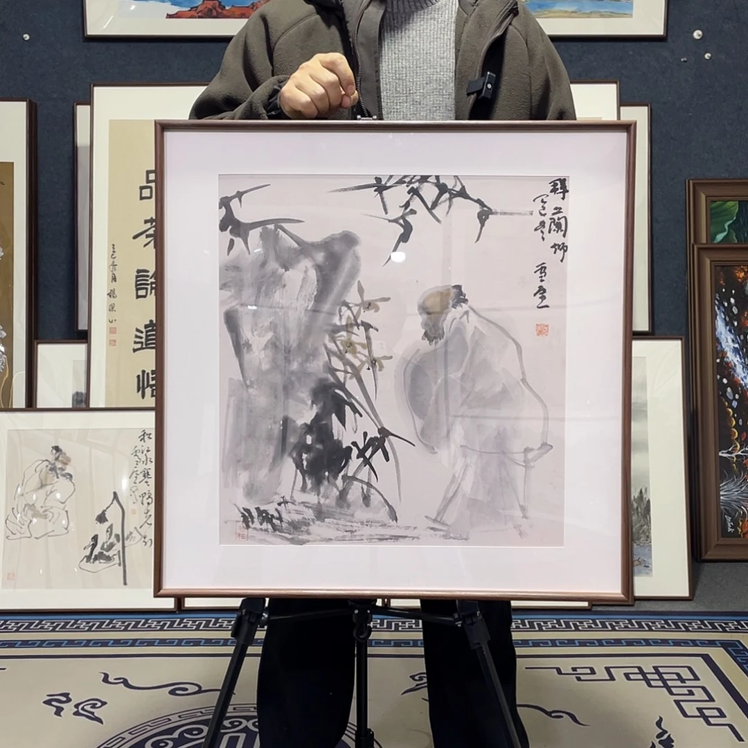 国画手绘画作品带框60/60