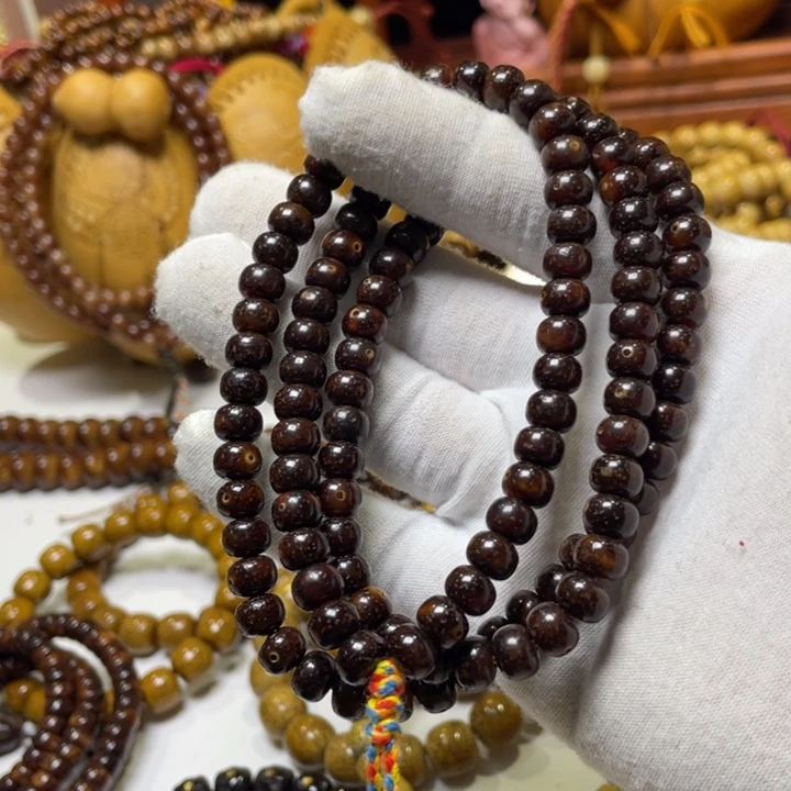 手串星月菩提6-8藏桶陈籽玉化料