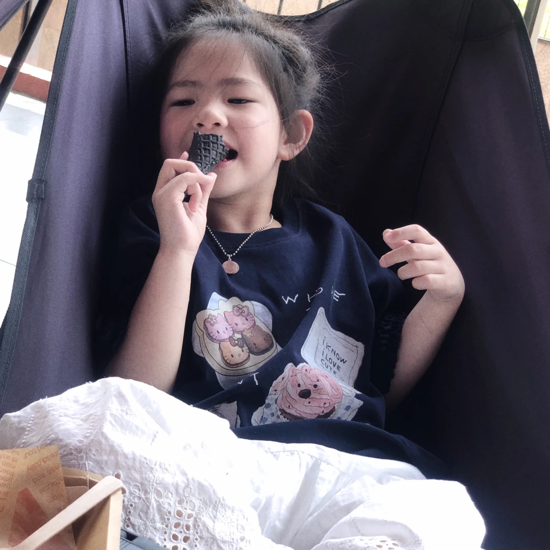 女童洋气花边袖宽松大版T恤25X117+半身裙 25X135