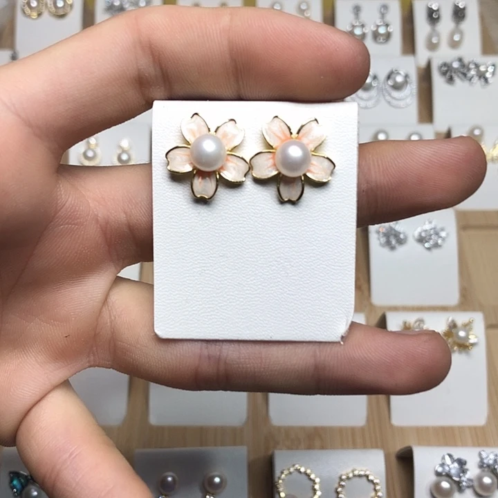 淡水珍珠耳饰银S925镶嵌